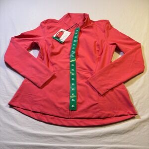 Spyder Active XL Womens Coral Full Zip Jacket Thumbholes Gym Workout Athleisure